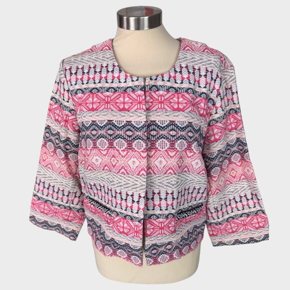 Tribal Jeans Large Rose Pink Gray Blazer NEW NWT - Picture 1 of 10